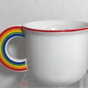 Vandor 1978 Colorful Rainbow Handle White Mug good condition